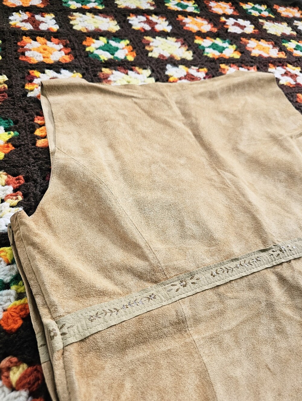 Y2K Genuine Suede Leather 70s Inspired Danier Top Size 14 Boho Western - Picture 11 of 15